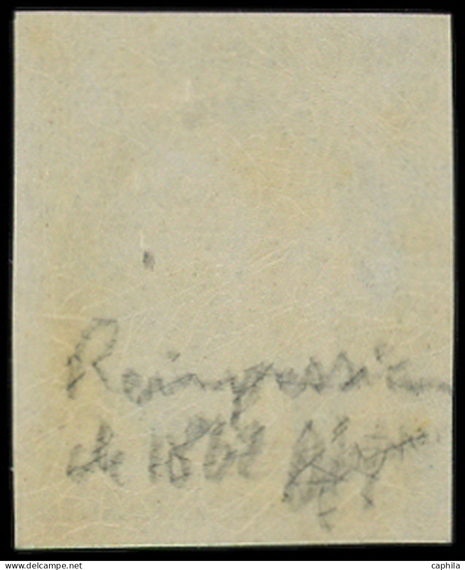 ** FRANCE - Poste - 8f, Réimpression De 1862, Signé: 20c. Bleu - 1849-1850 Cérès