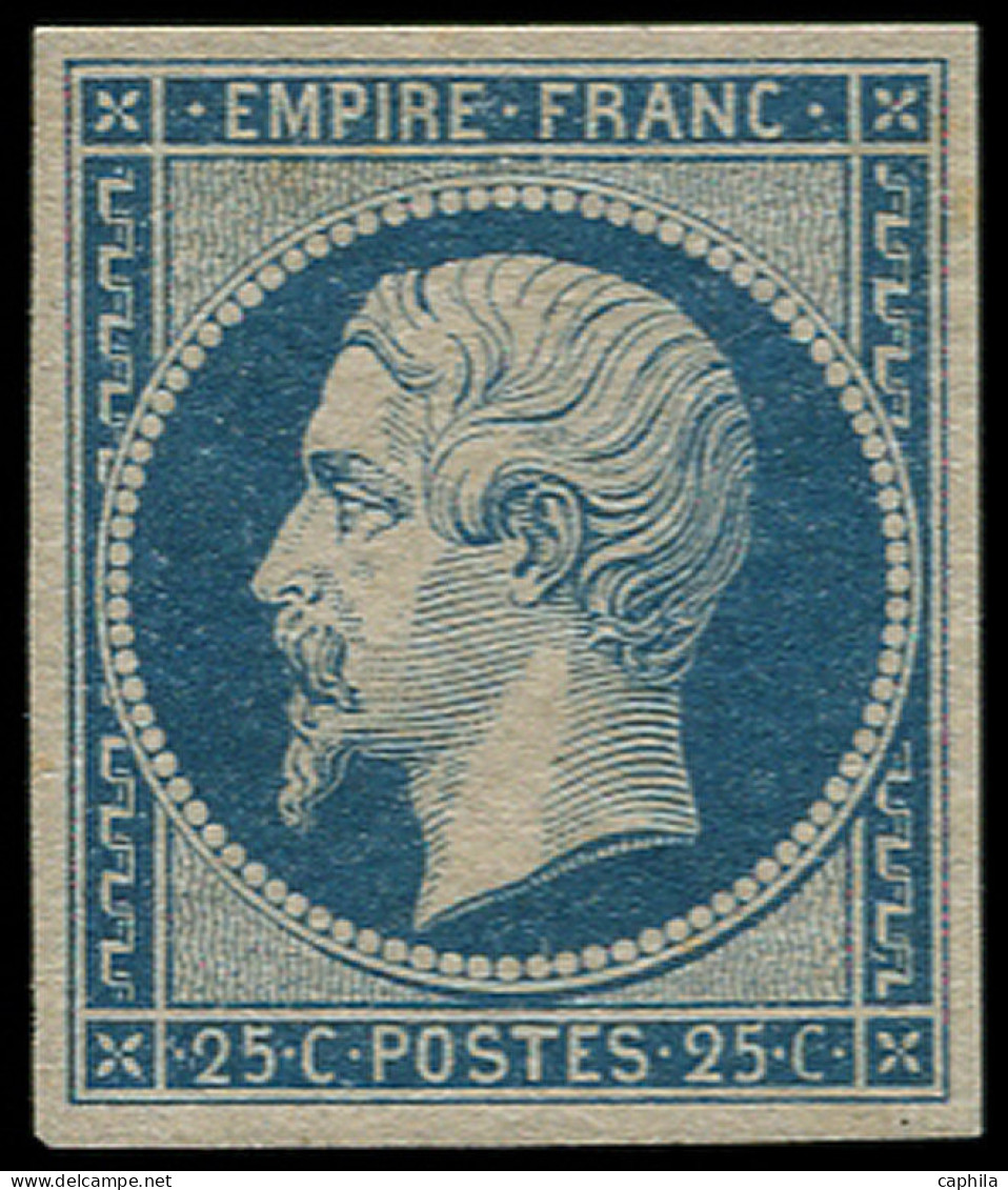 * FRANCE - Poste - 15, Signé Calves Et Miro, Certificat Cérès: 25c. Bleu - 1853-1860 Napoleon III