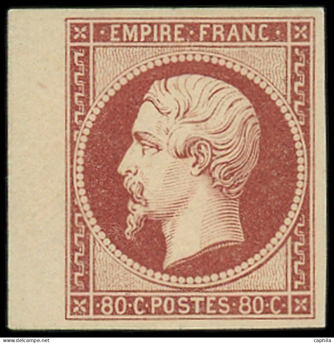 (*) FRANCE - Poste - 17Ae, Tirage Des Arts Et Métiers (tirage 300), Signé Scheller, Grand Bdf: 80c. Carmin Terne - 1853-1860 Napoléon III