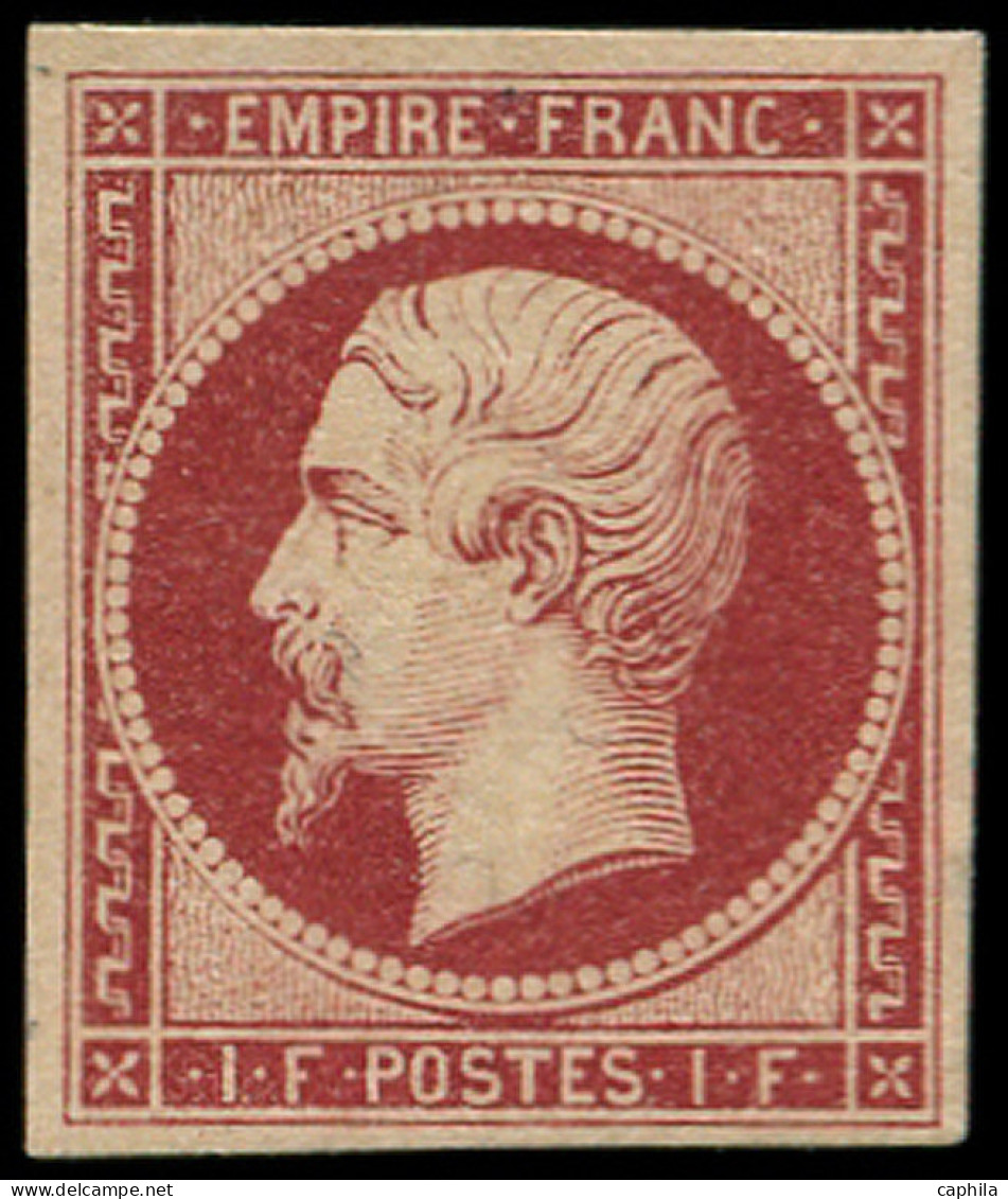 * FRANCE - Poste - 18, Signé Calves + Certificat Cérès: 1f. Carmin - 1853-1860 Napoléon III