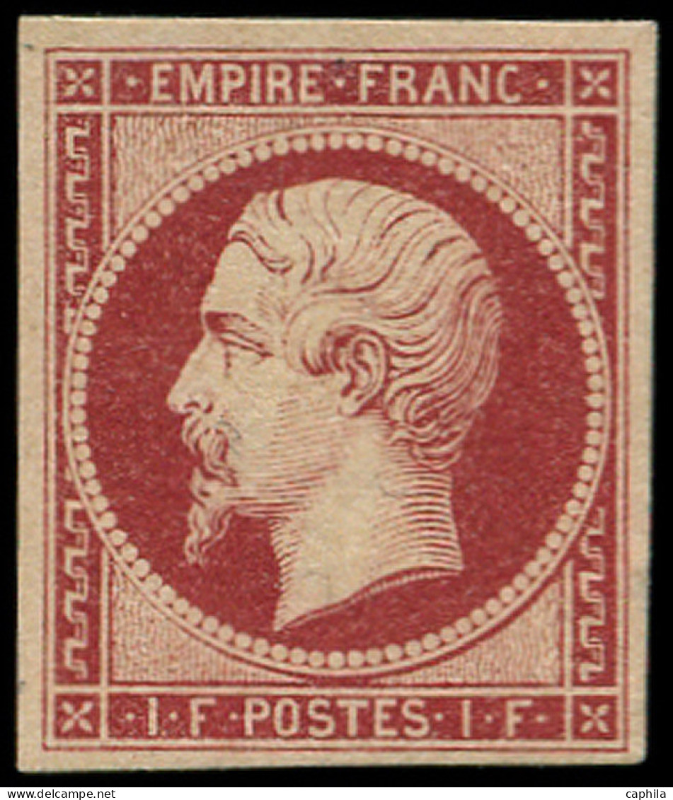 * FRANCE - Poste - 18, Signé Calves + Certificat Cérès: 1f. Carmin - 1853-1860 Napoléon III.