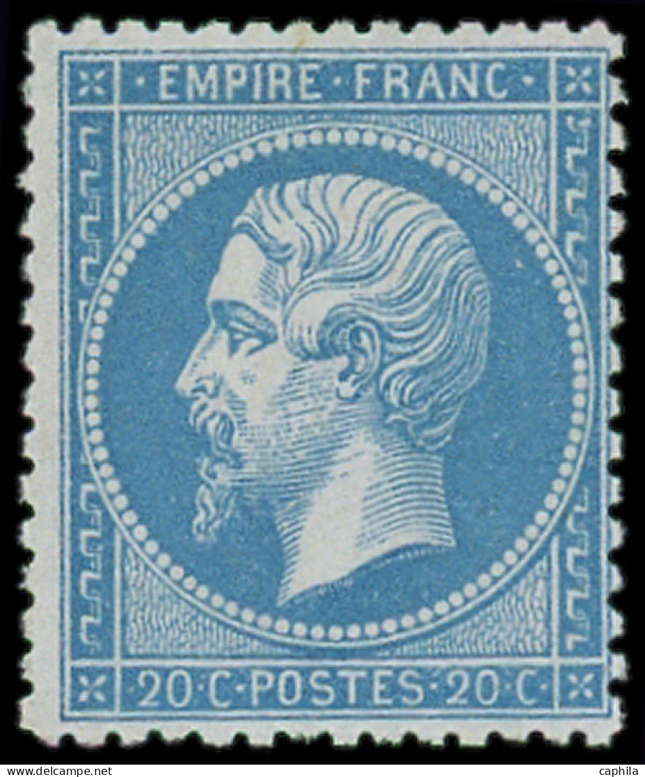 ** FRANCE - Poste - 22, Signé Calves Et Scheller: 20c. Bleu - 1862 Napoleone III