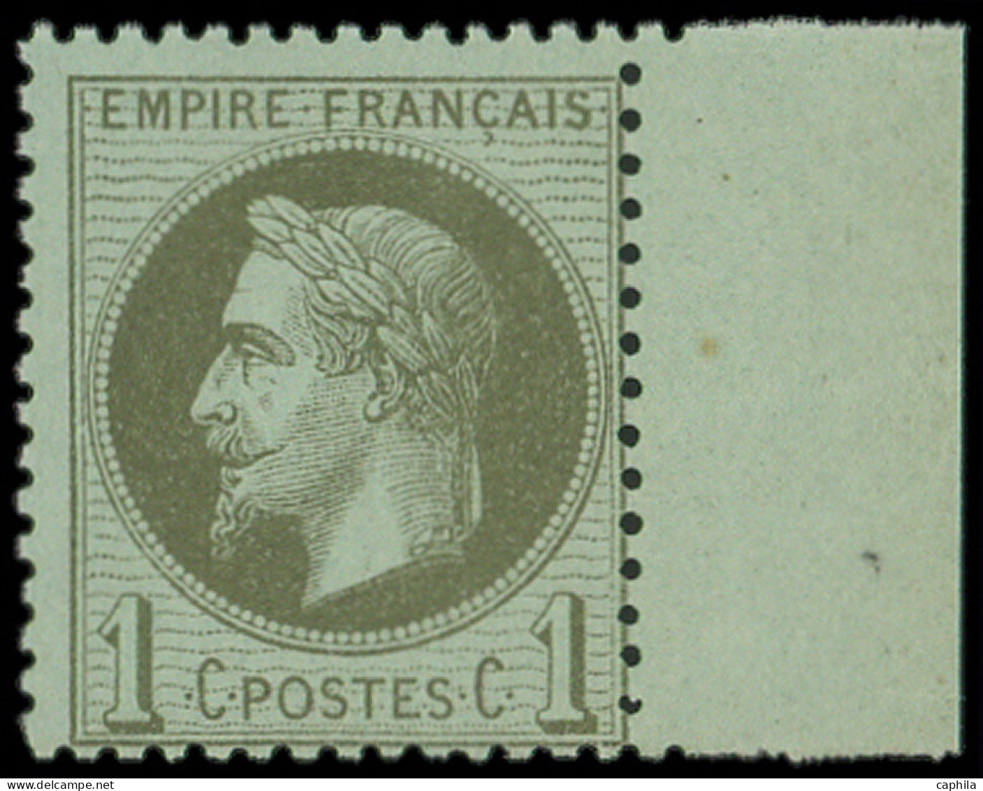 ** FRANCE - Poste - 25, Signé Calves, Bdf: 1c. Vert-bronze - 1863-1870 Napoléon III. Laure