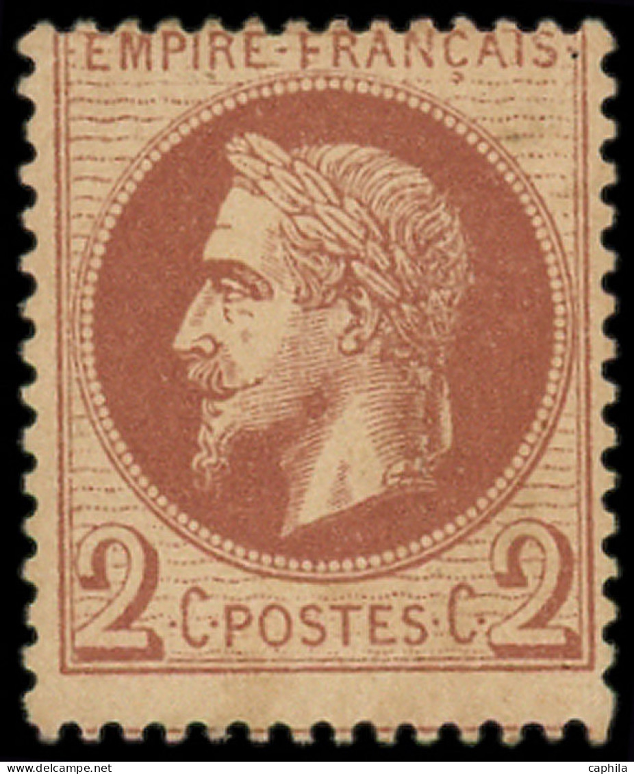 ** FRANCE - Poste - 26A, Type I, Signé Scheller: 2c. Rouge-brun - 1863-1870 Napoléon III Lauré