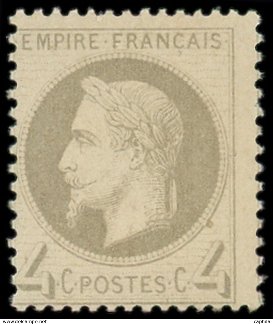 ** FRANCE - Poste - 27B, Type II, Signé Scheller Et Roumet: 4c. Gris - 1863-1870 Napoléon III Lauré