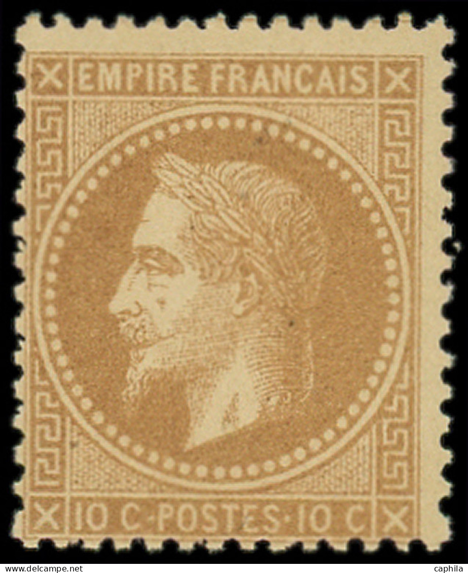 ** FRANCE - Poste - 28B, Type II, Signé Scheller: 10c. Bistre - 1863-1870 Napoléon III. Laure