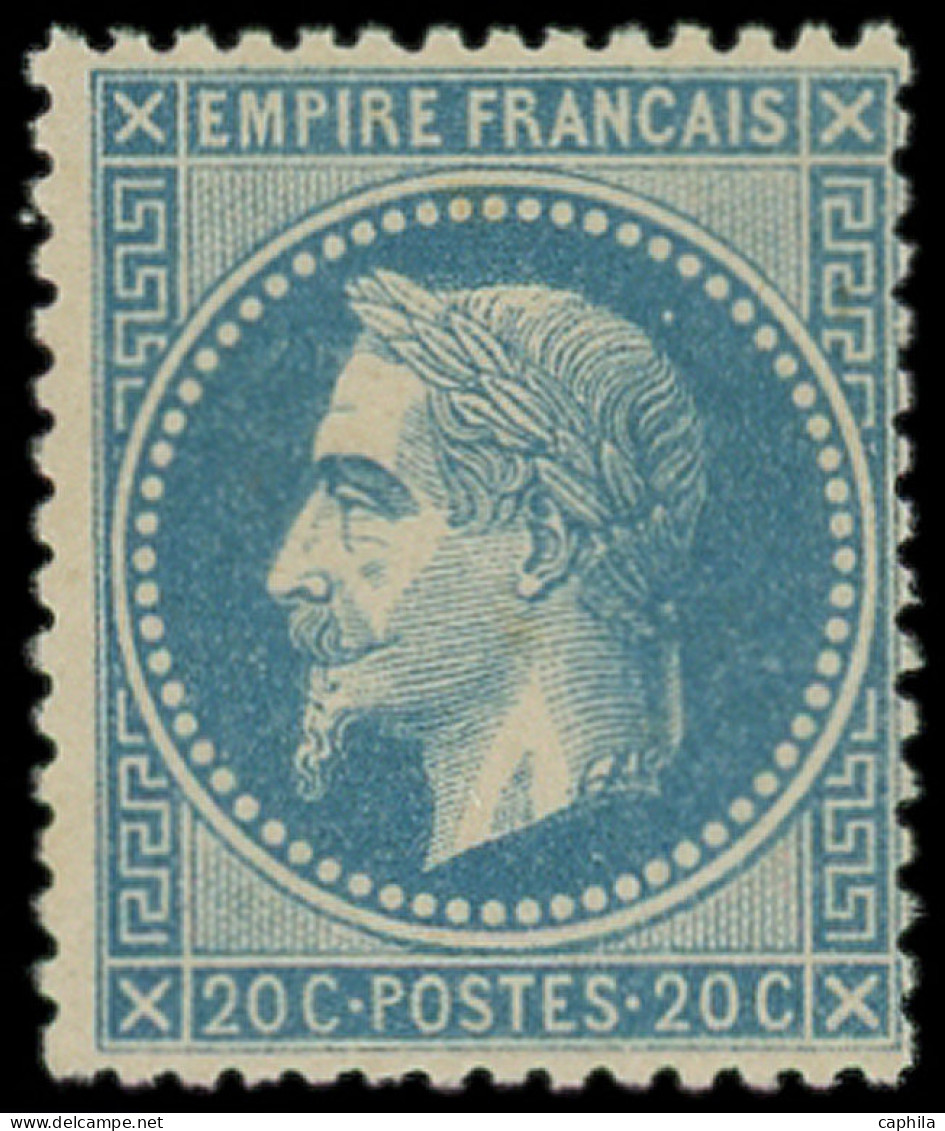 ** FRANCE - Poste - 29B, Type II, Signé Roumet Et Scheller: 20c. Bleu - 1863-1870 Napoléon III Lauré
