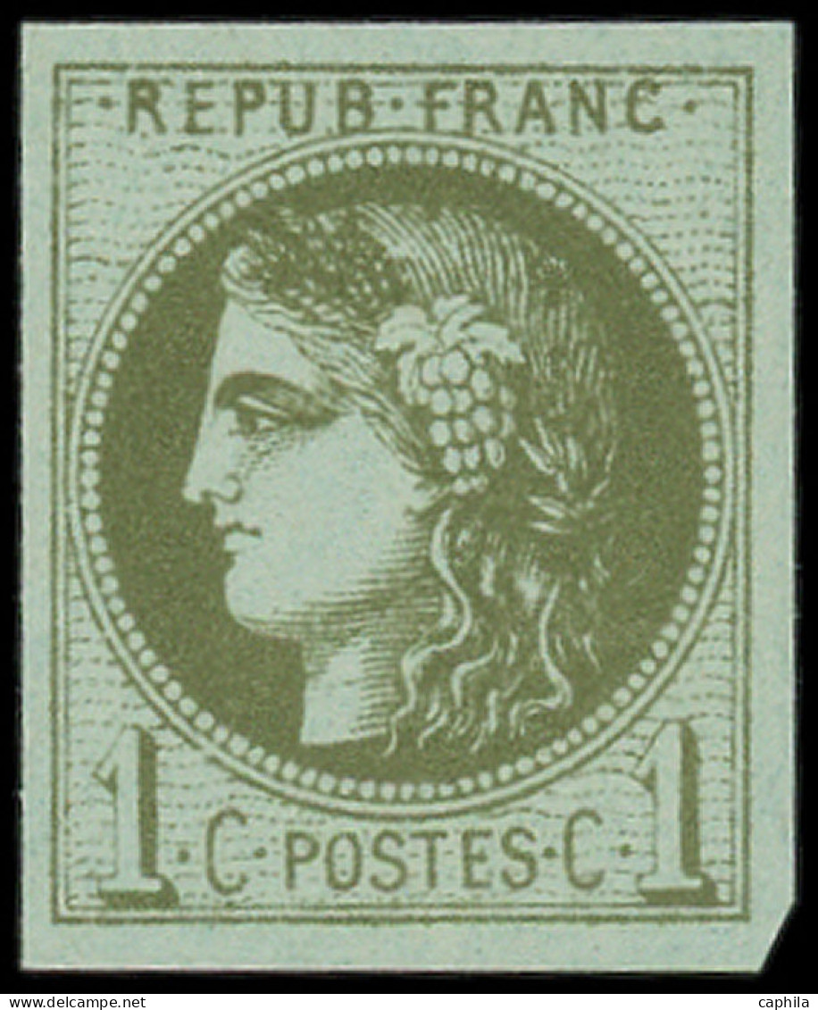 ** FRANCE - Poste - 39C, Report 3, Signé Scheller Et Roumet, Belles Marges: 1c. Olive - 1870 Emission De Bordeaux