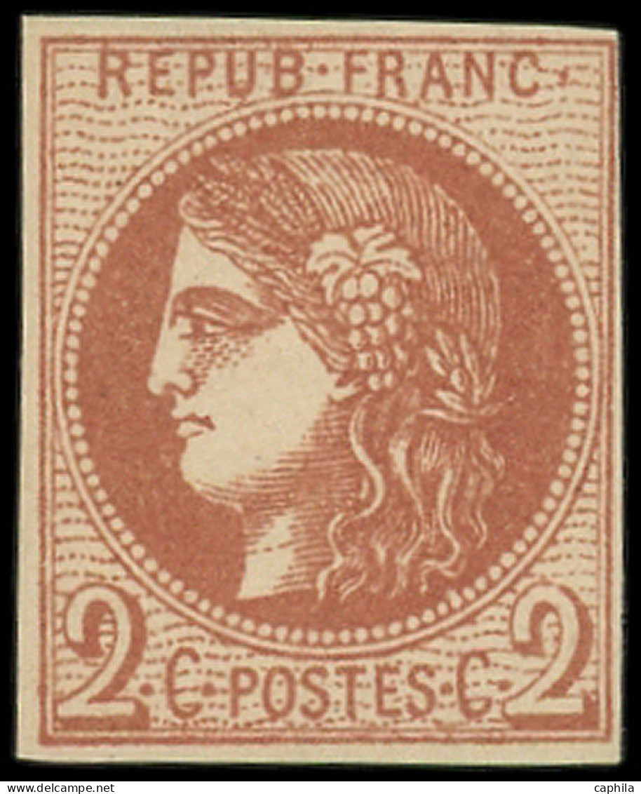 * FRANCE - Poste - 40B, Report 2, Signé Scheller, Tb: 2c. Brun-rouge - 1870 Ausgabe Bordeaux