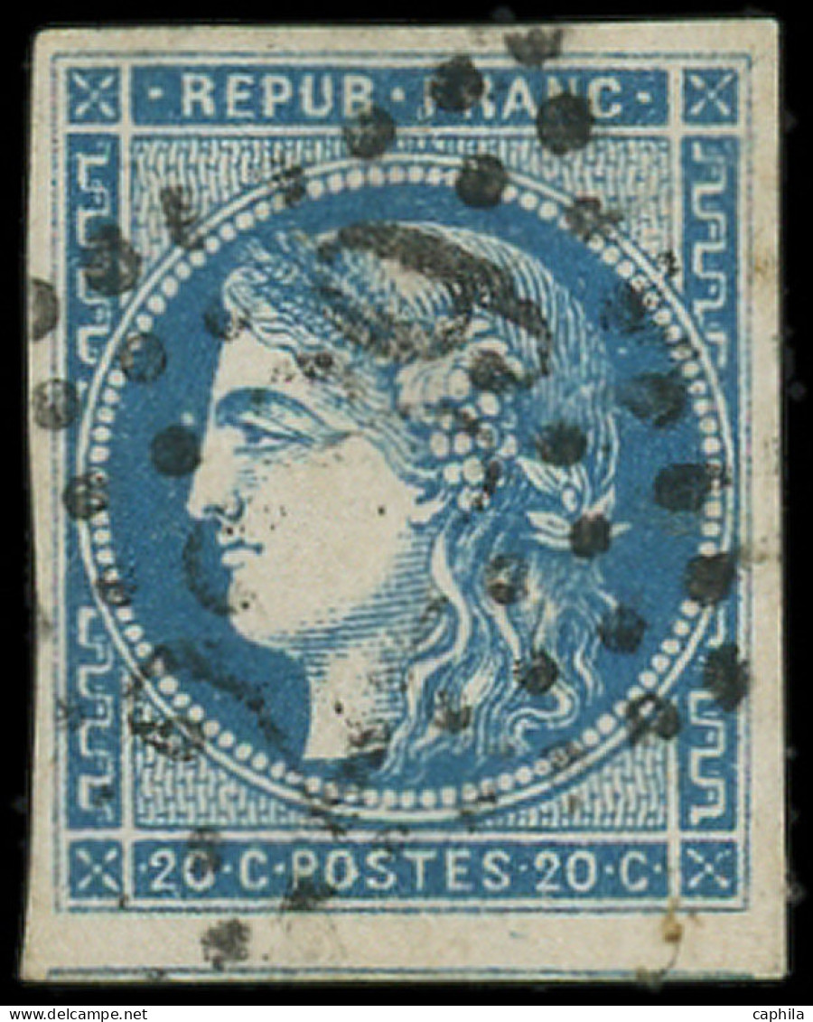 O FRANCE - Poste - 45Aa, Type II Report 1, Obl GC: 20c. Bleu Foncé - 1870 Emission De Bordeaux