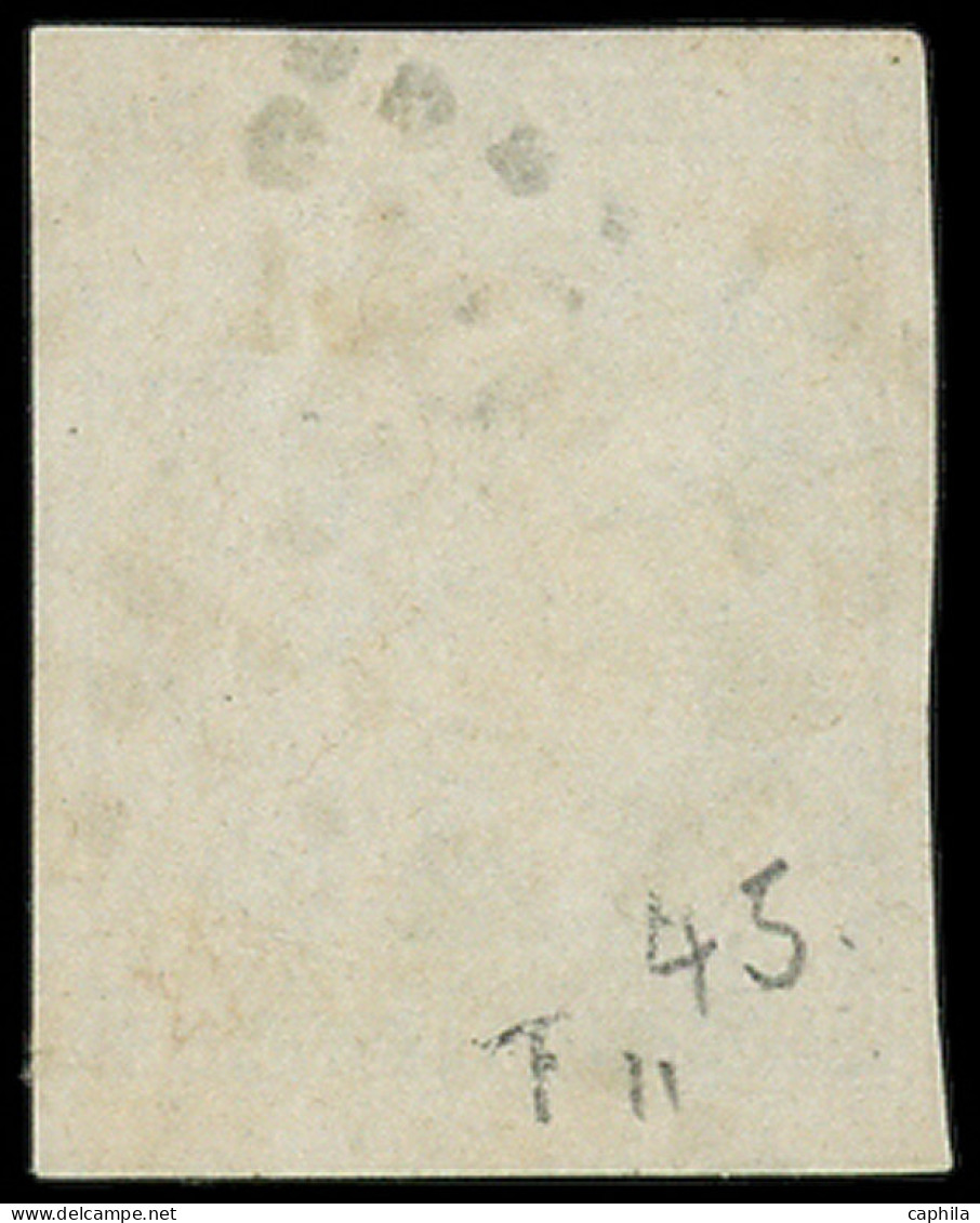 O FRANCE - Poste - 45Aa, Type II Report 1, Obl GC: 20c. Bleu Foncé - 1870 Bordeaux Printing
