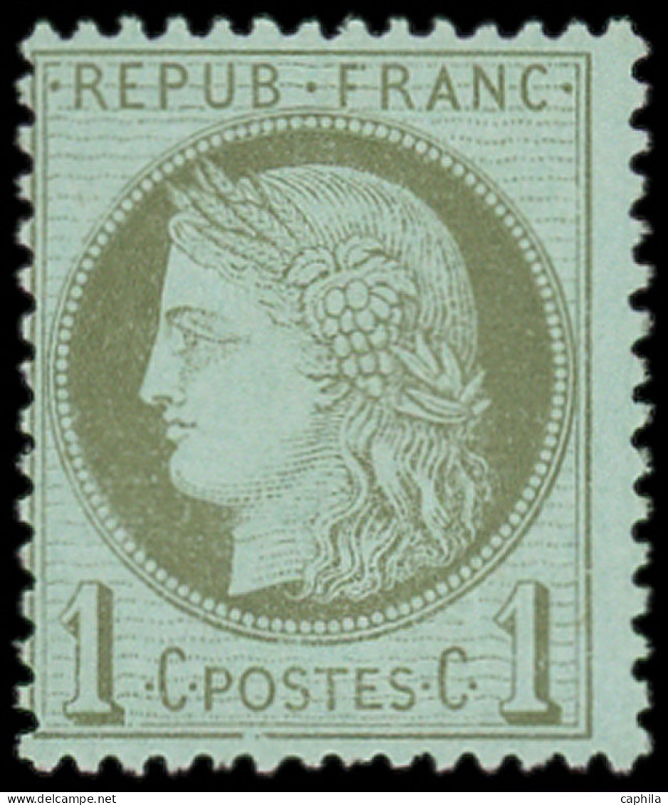 ** FRANCE - Poste - 50, Signé Scheller: 1c. Vert-olive - 1871-1875 Cérès