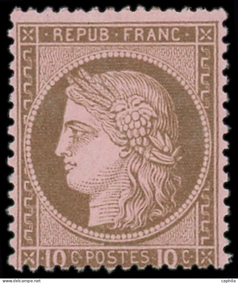 ** FRANCE - Poste - 54, Signé Roumet Et Scheller: 10c. Brun Sur Rose - 1871-1875 Cérès