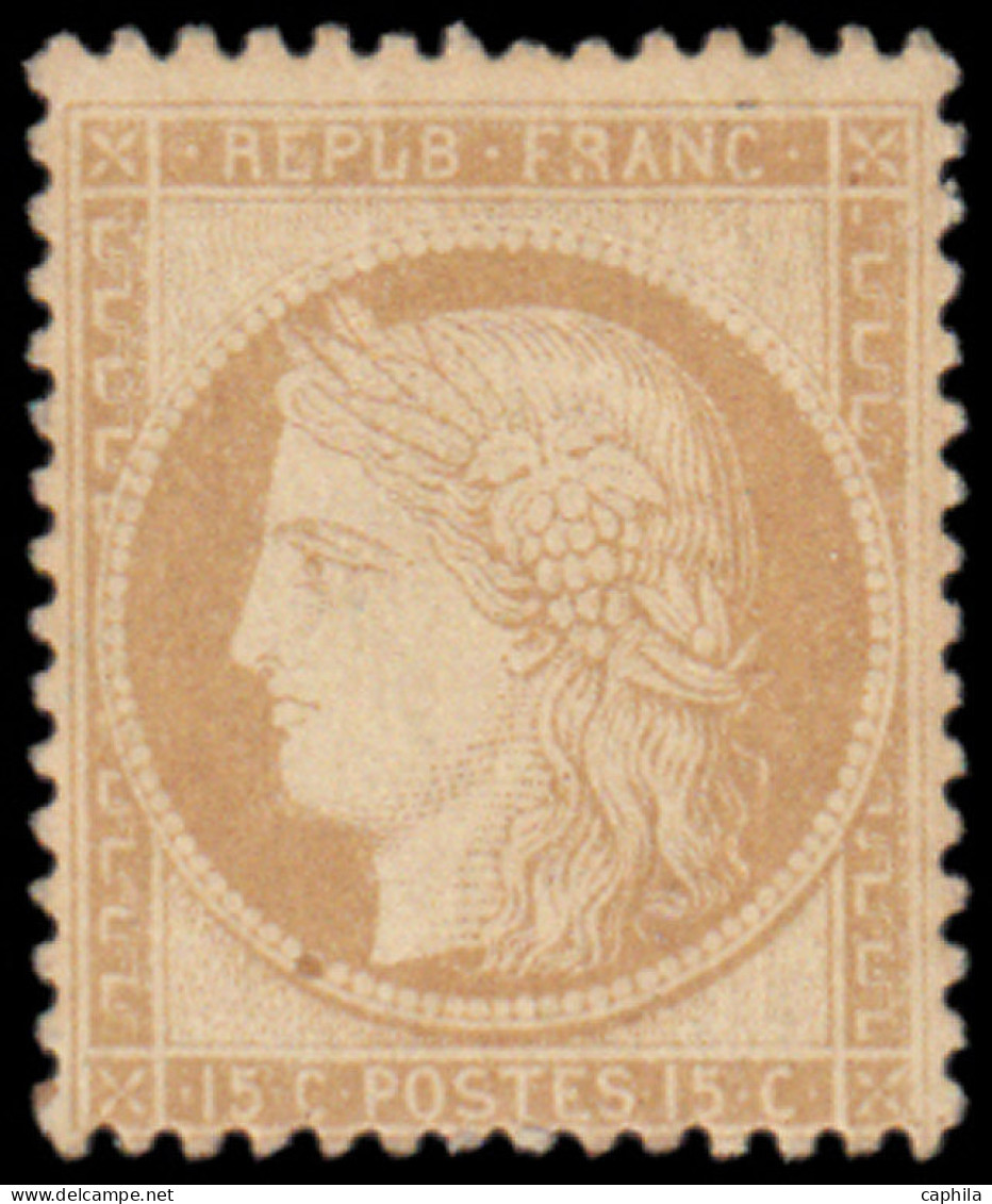** FRANCE - Poste - 59, Bel Exemplaire: 15c. Bistre - 1871-1875 Cérès