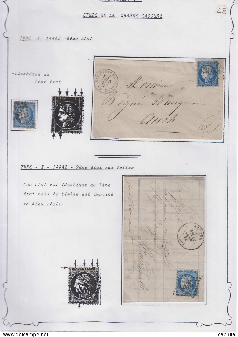 LOT FRANCE - Poste - 60, étude Sur Détachés Multiples, Lettres, Dont "grande Cassure", à étudier - 1871-1875 Ceres