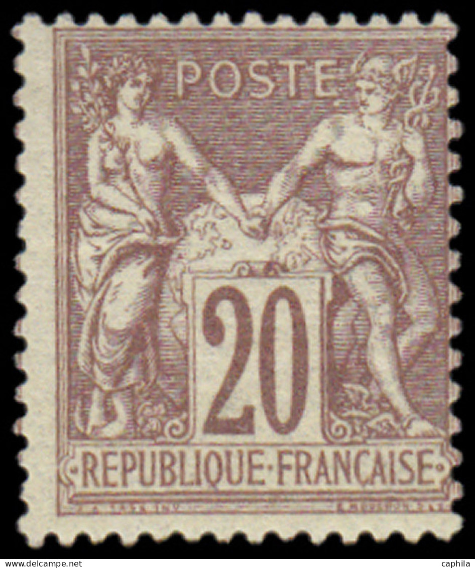 * FRANCE - Poste - 67, Bel Exemplaire, Très Frais: 20c. Brun-lilas - 1876-1878 Sage (Typ I)