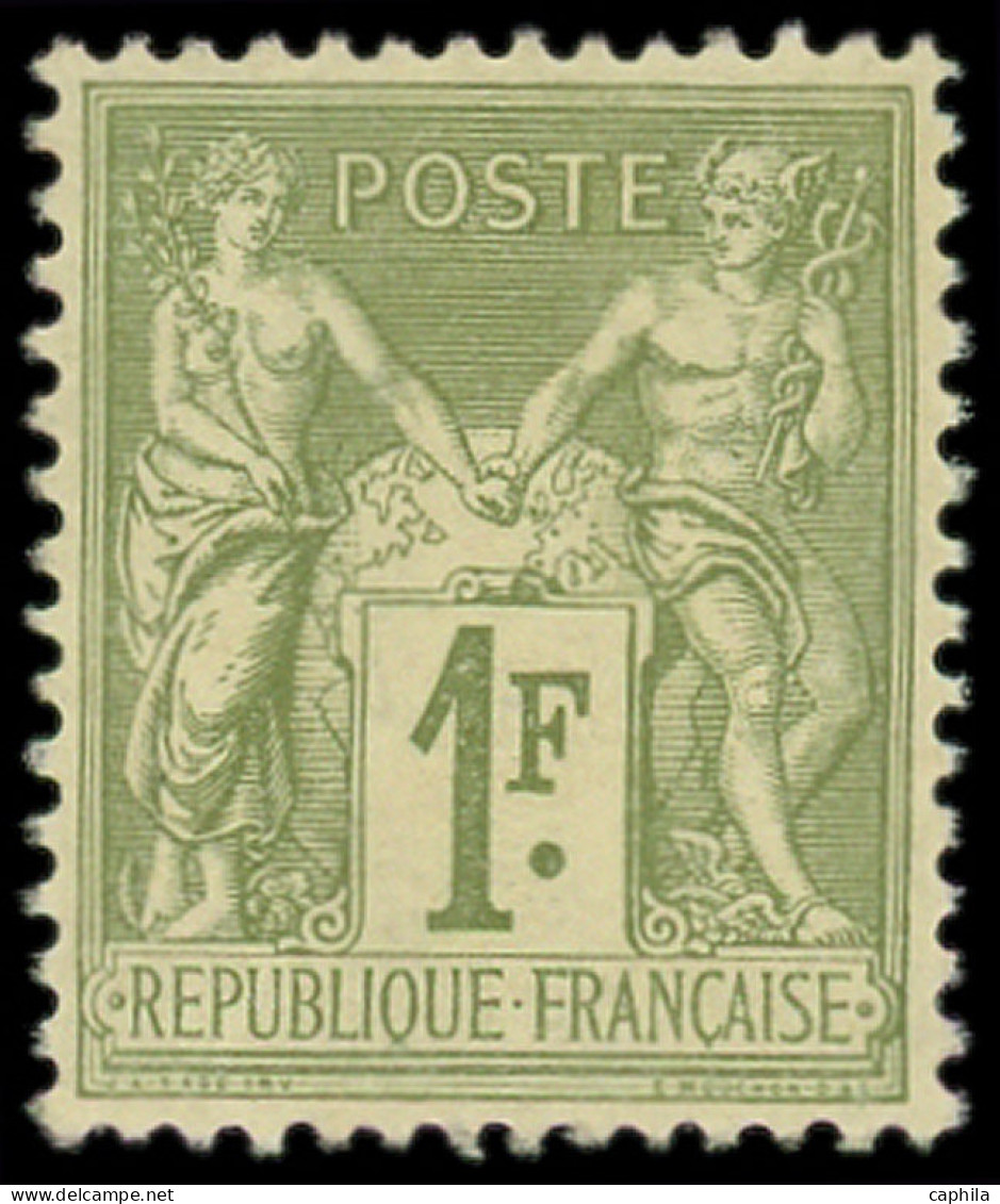 ** FRANCE - Poste - 82, Type II, Signé Calves Et Scheller, Très Bon Centrage: 1f. Olive Clair - 1876-1898 Sage (Tipo II)