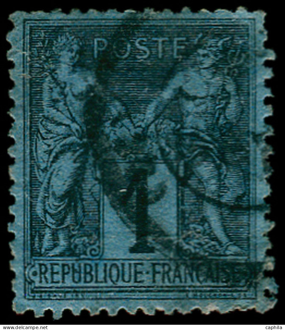 O FRANCE - Poste - 84, Signé Calves, 2ème Choix: 1c. Noir S. Bleu De Prusse - 1876-1898 Sage (Type II)