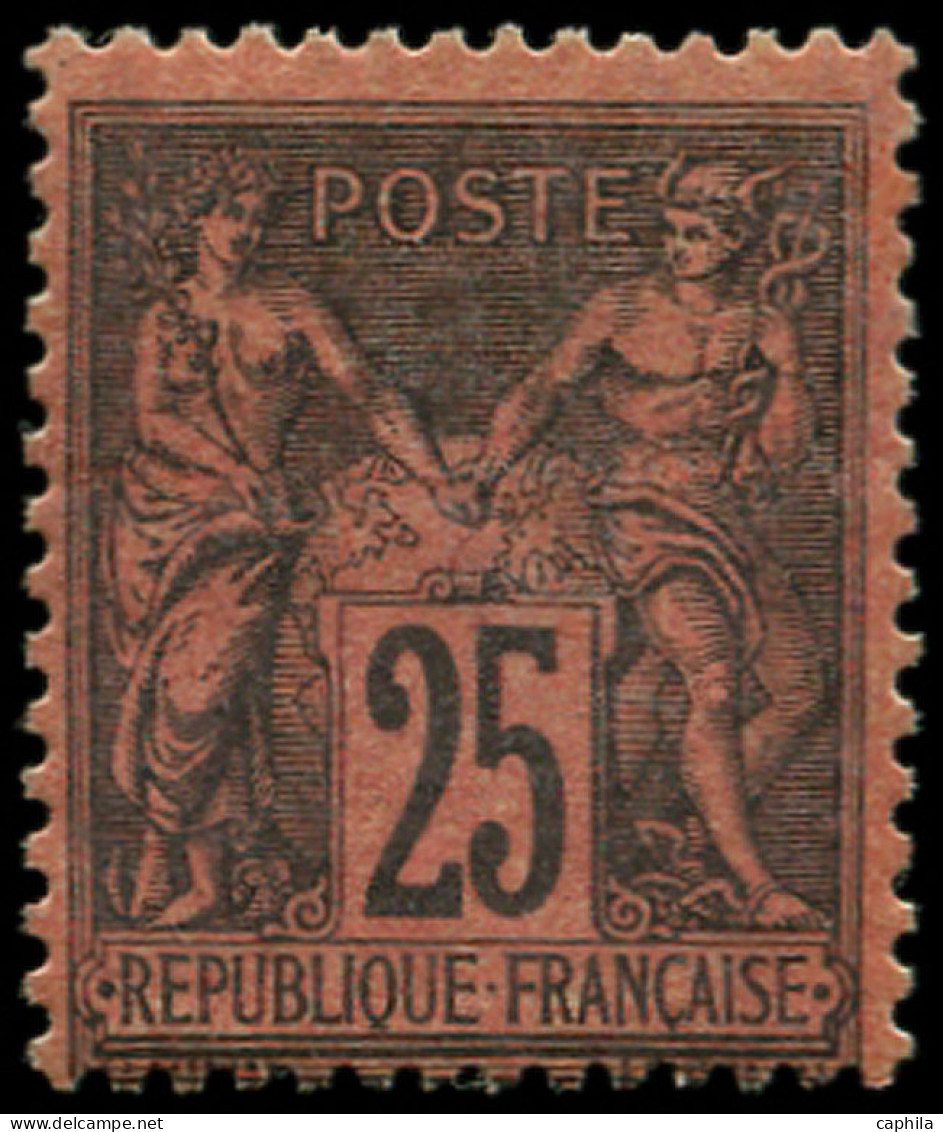 * FRANCE - Poste - 91, Signé Scheller: 25c. Noir Sur Rouge Type II - 1876-1898 Sage (Type II)