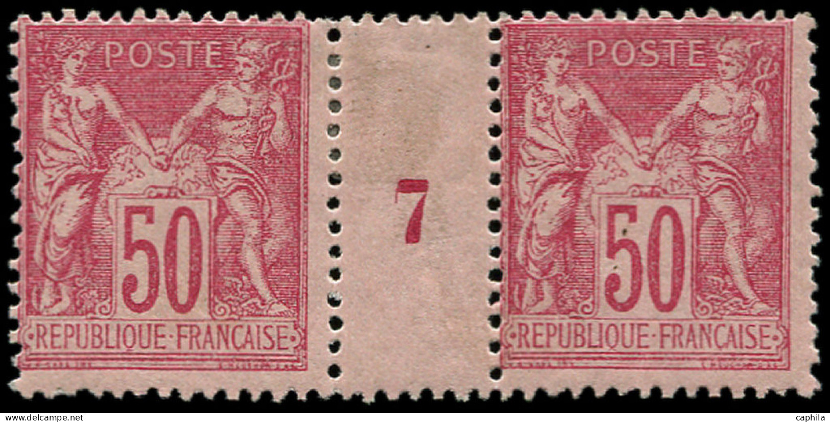 * FRANCE - Poste - 98, Paire Millésime "7" (un Ex. **) - 1876-1898 Sage (Type II)