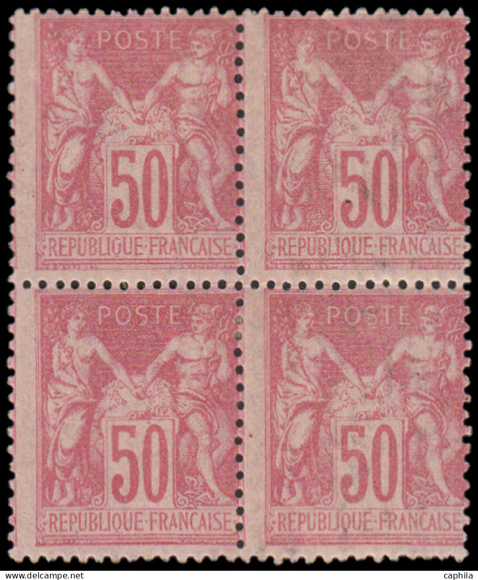 * FRANCE - Poste - 98, Bloc De 4, Très Frais: 50c. Rose - 1876-1898 Sage (Type II)