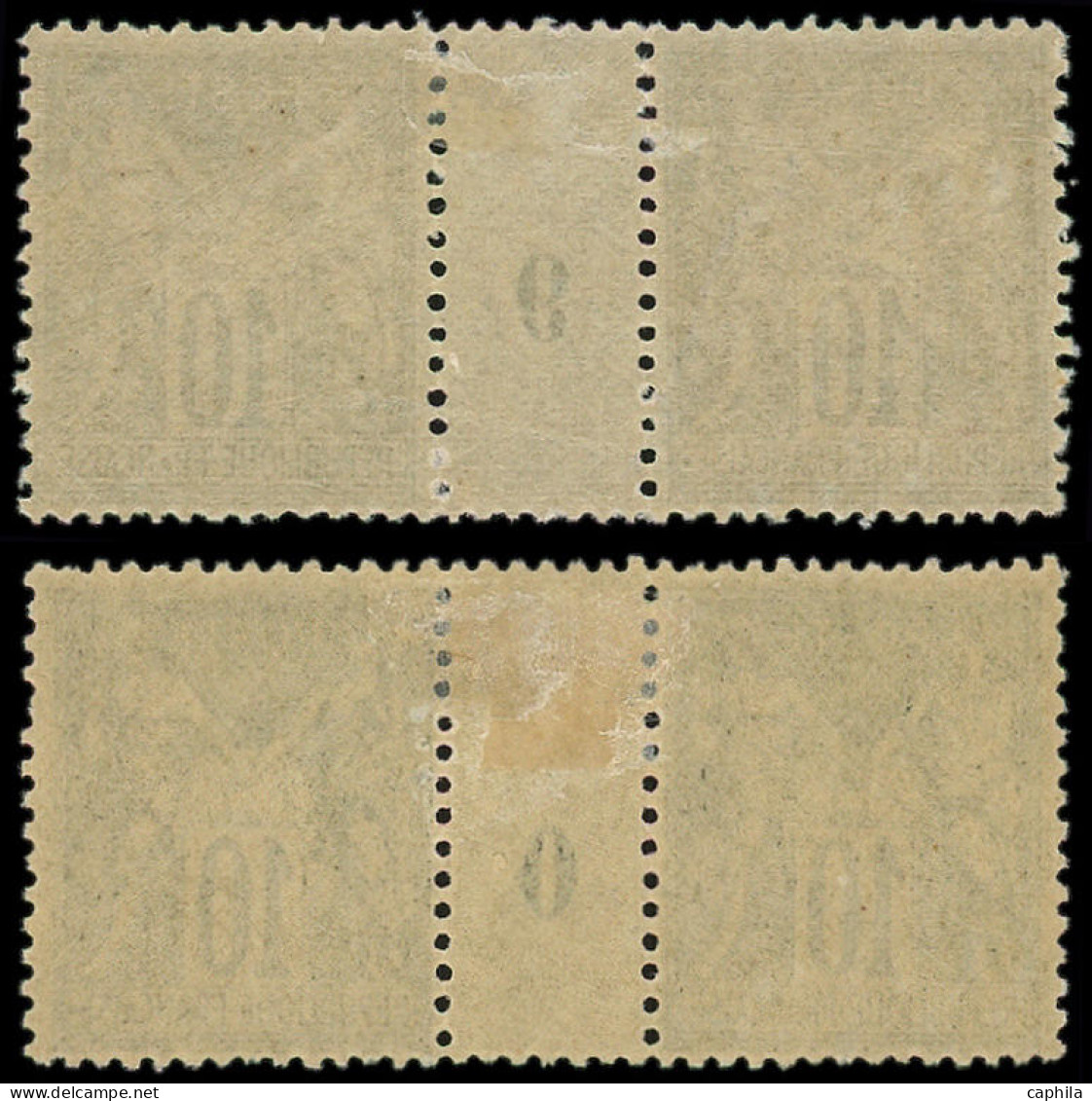 * FRANCE - Poste - 103, 2 Paires Millésime "9" Et "0": 1c. Noir Sur Lilas - 1898-1900 Sage (Tipo III)