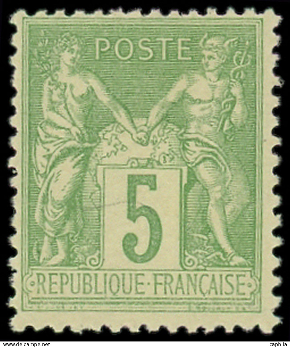 ** FRANCE - Poste - 106, Type II: 5c. Vert-jaune - 1898-1900 Sage (Tipo III)