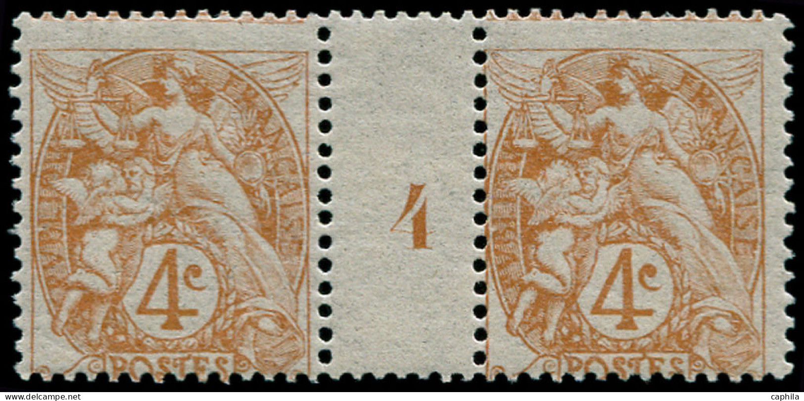 ** FRANCE - Poste - 110, Paire Millésime "4": 4c. Sage - Unused Stamps