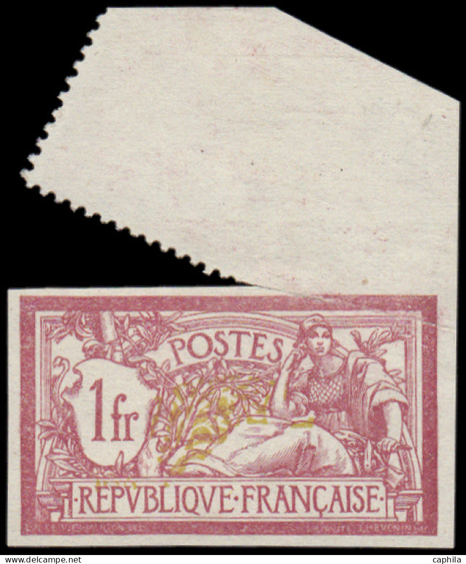 (*) FRANCE - Poste - 121, Très Curieuse Variété, Non Dentelé + Partie Piquage Diagonal, Spectaculaire: 1f. Merson - Nuevos