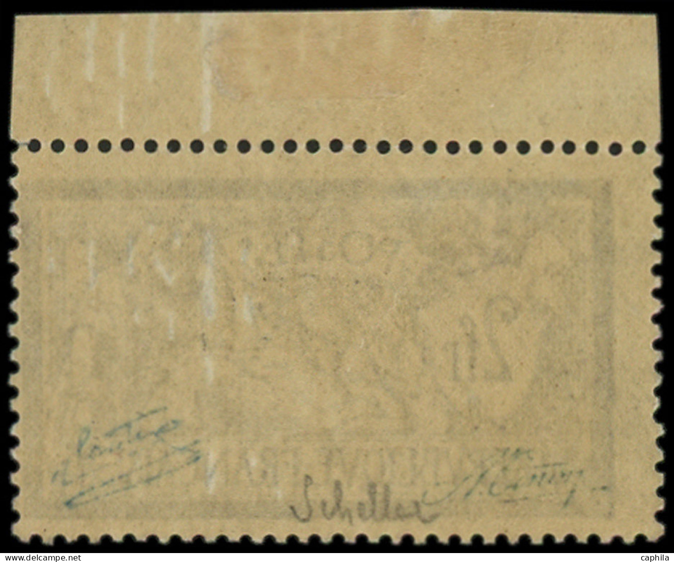 ** FRANCE - Poste - 122b, Centrage Courant, Signé Scheller, Bdf: 2f. Violet Foncé Et Jaune - Unused Stamps