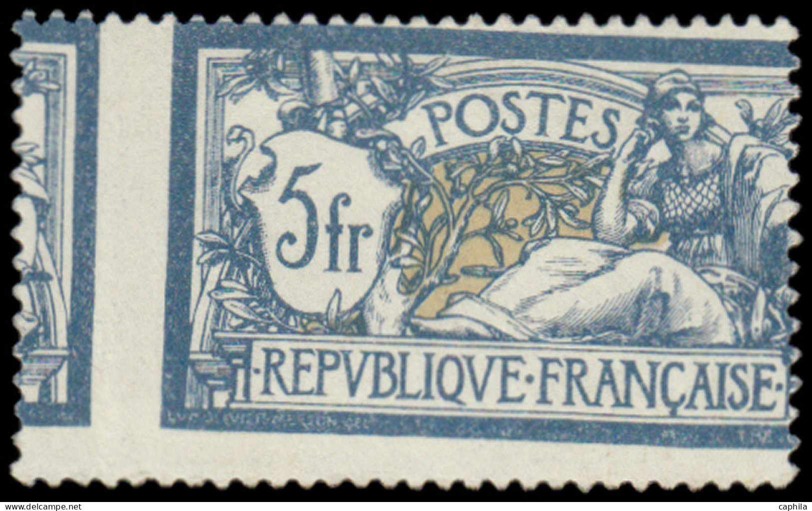 * FRANCE - Poste - 123, Superbe Piquage à Cheval, Signé Roumet: 5f. Merson (Spink) - Unused Stamps