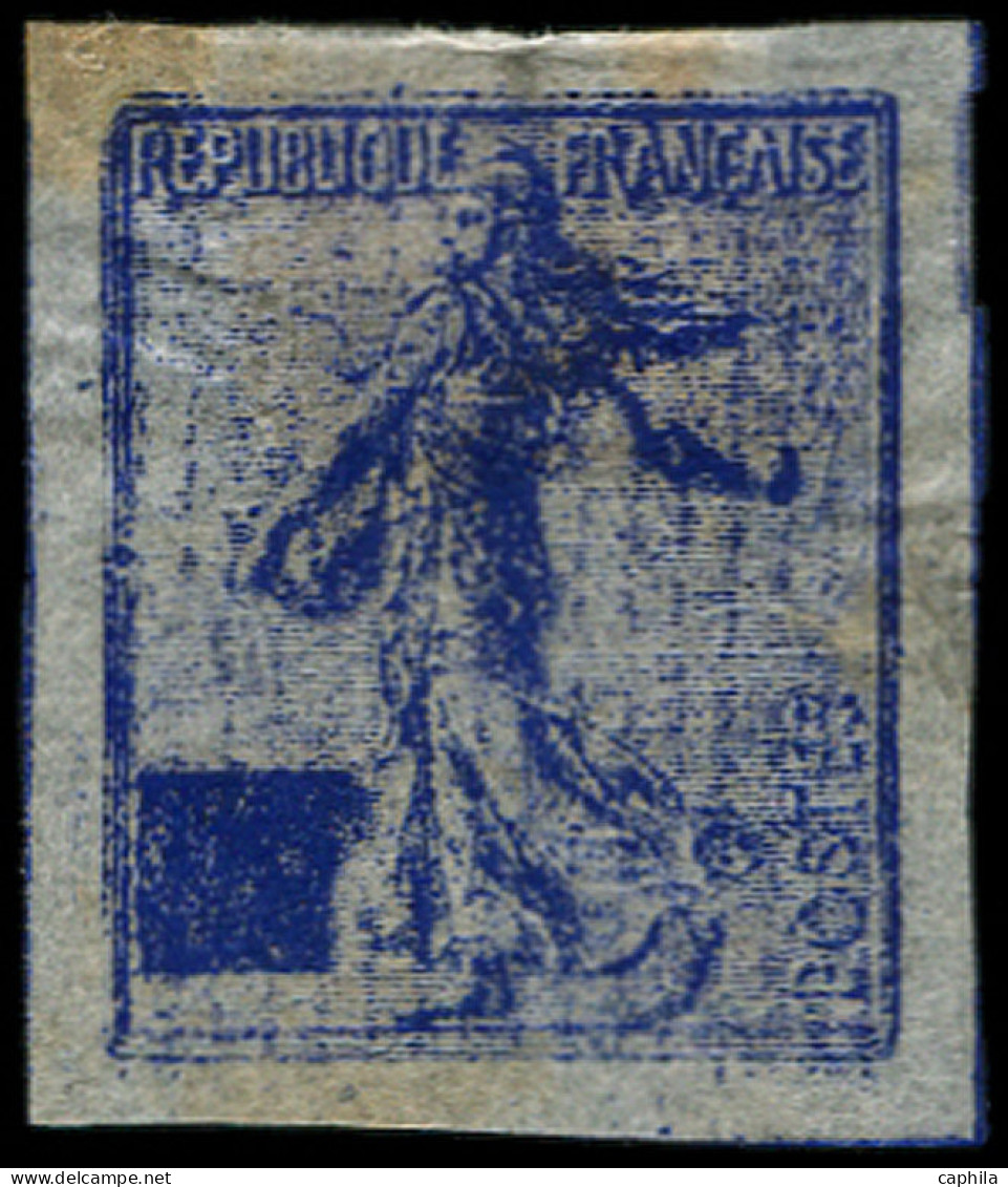 EPA FRANCE - Poste - (130), Petite épreuve En Bleu Sur Papier Très Fin, Impression Très Grossière Du Poinçon Avec Cartou - Neufs