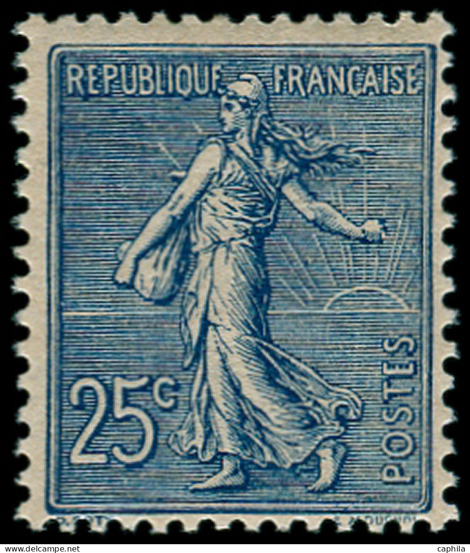 ** FRANCE - Poste - 132d, Impression Recto-verso Partielle: 25c. Semeuse Lignée - Unused Stamps
