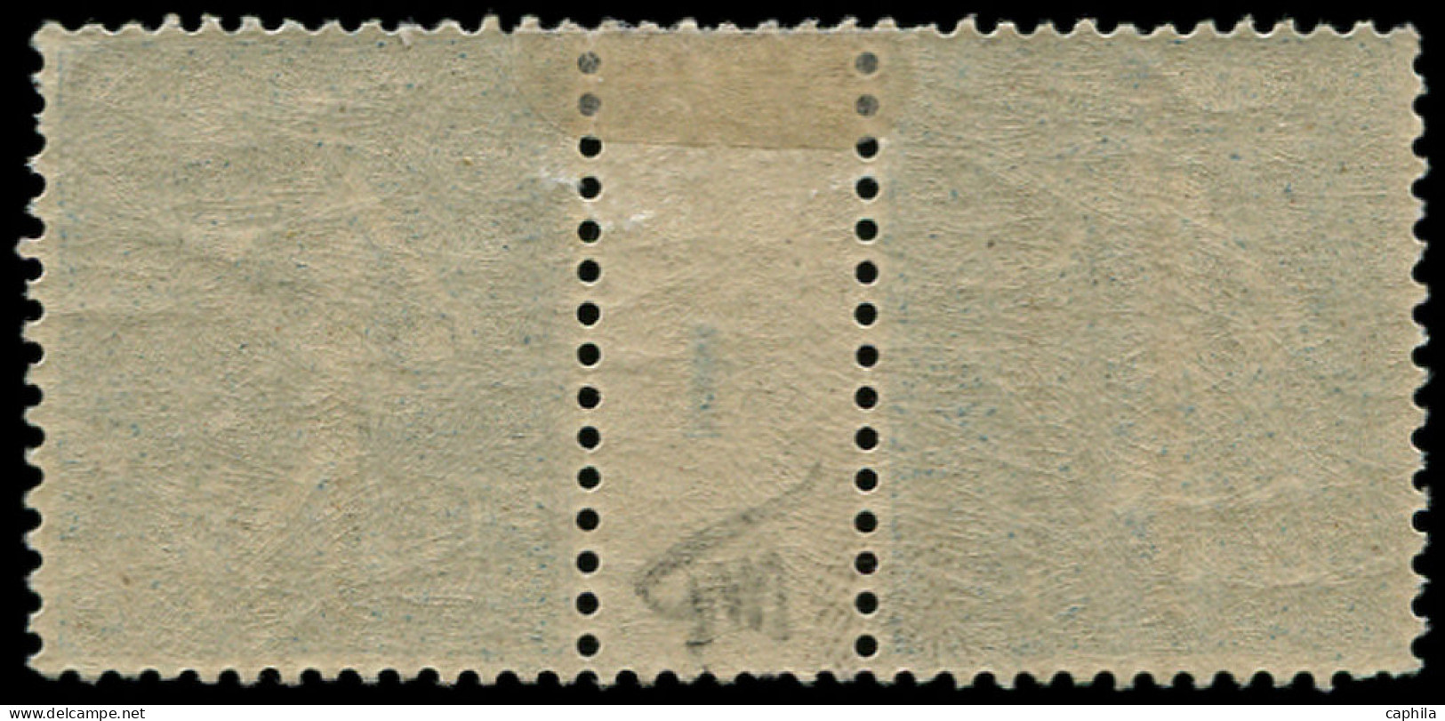 * FRANCE - Poste - 161, Paire Millésime 1: 50c. Semeuse Bleu Lignée - Unused Stamps