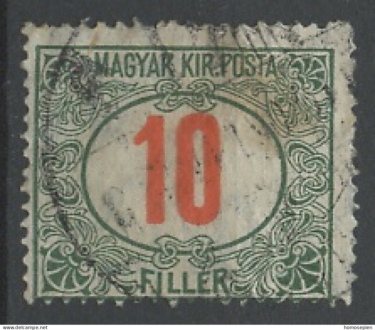 Hongrie - Hungary - Ungarn Taxe 1915-20 Y&T N°T38 - Michel N°P40 (o) - 10fi Chiffre - Strafport