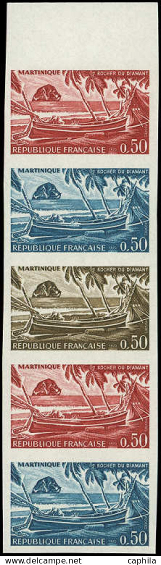 ** FRANCE - Essais De Couleurs - 1644, Bande De 5 Essais De Couleurs: 0.50 Martinique - Autres & Non Classés