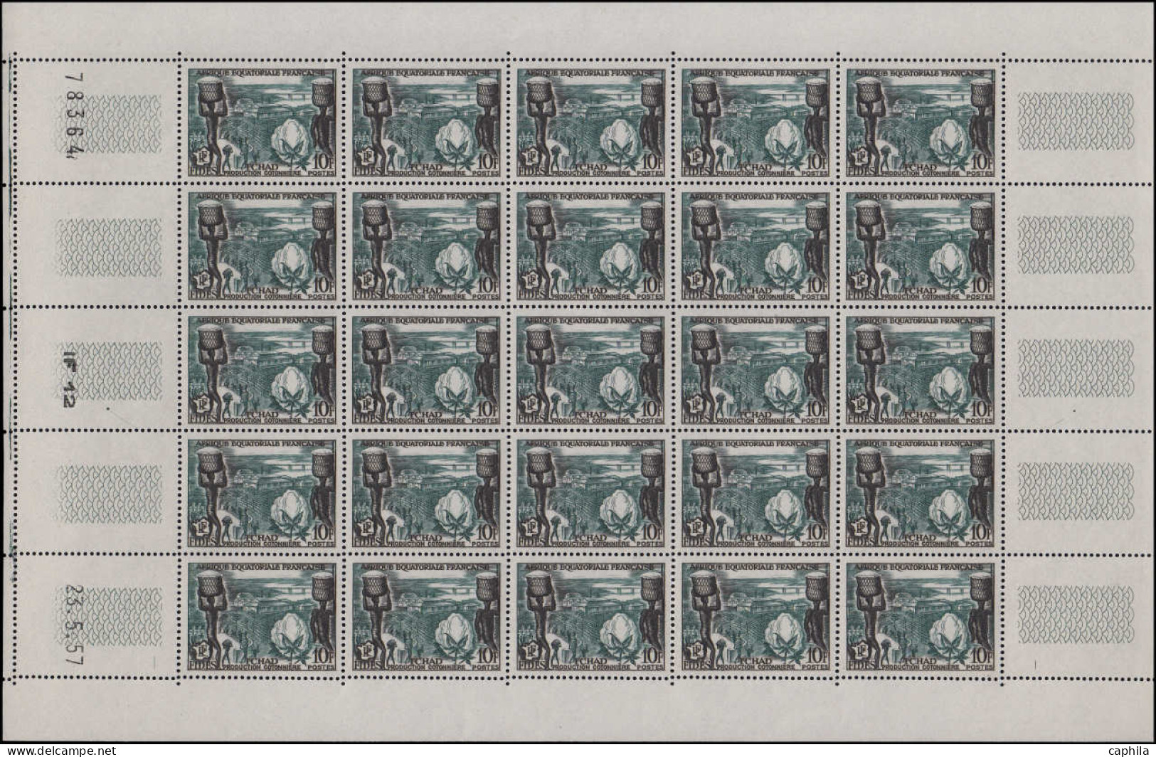 ** COLONIES SERIES - Poste - 1956, FIDES, Série Complète De 26 Valeurs En Feuille De 25 - 1956 F.I.D.E.S.