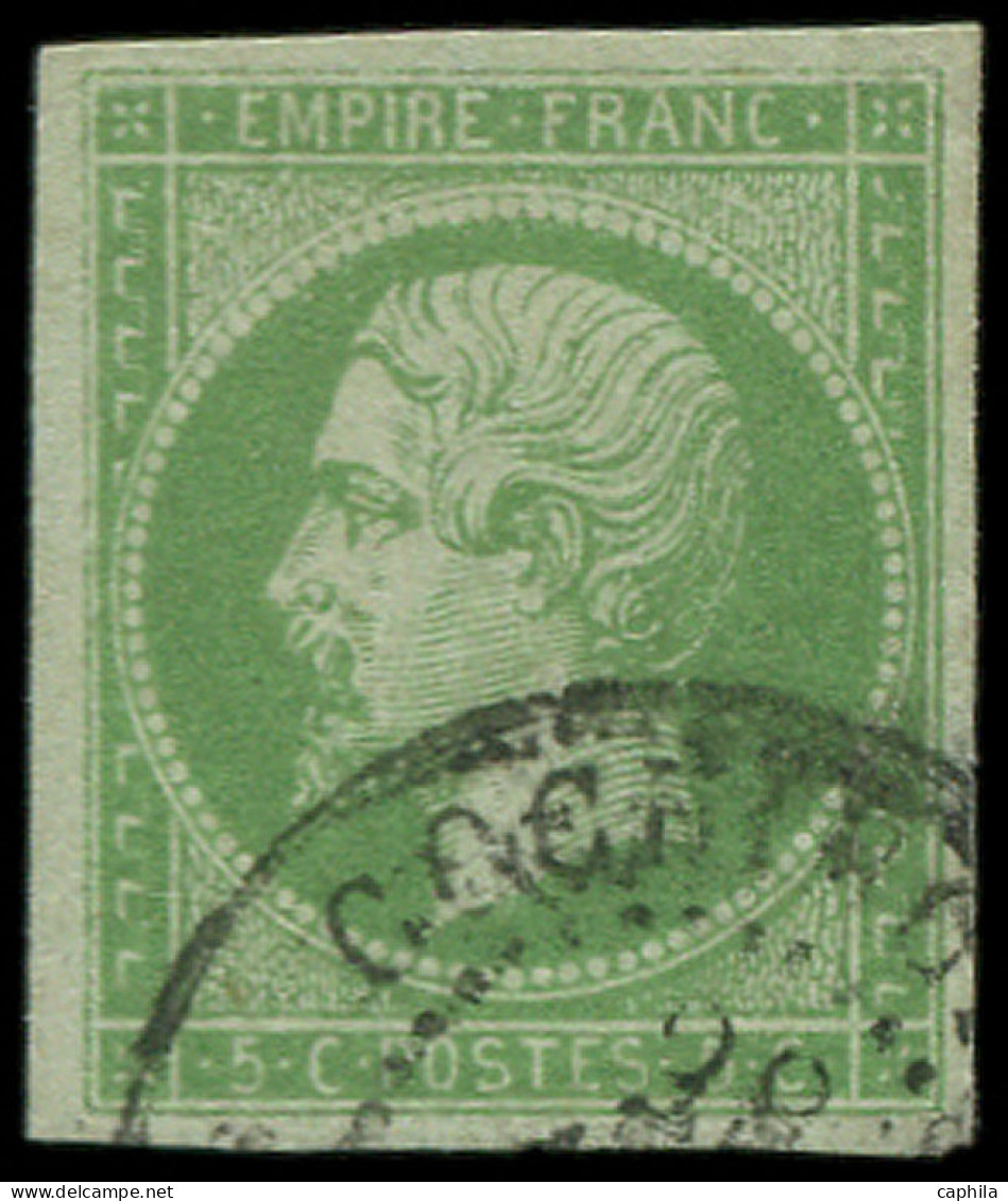O COLONIES GENERALES - Poste - 8, Oblitéré Cochinchine, Belles Marges: 5c.vert-jaune - Napoléon III.