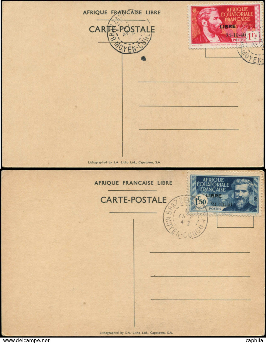 CP AFRIQUE EQUATORIALE - Poste - 140A/D, Sur 4 CP: De Gaulles à Brazzaville - Cartas & Documentos