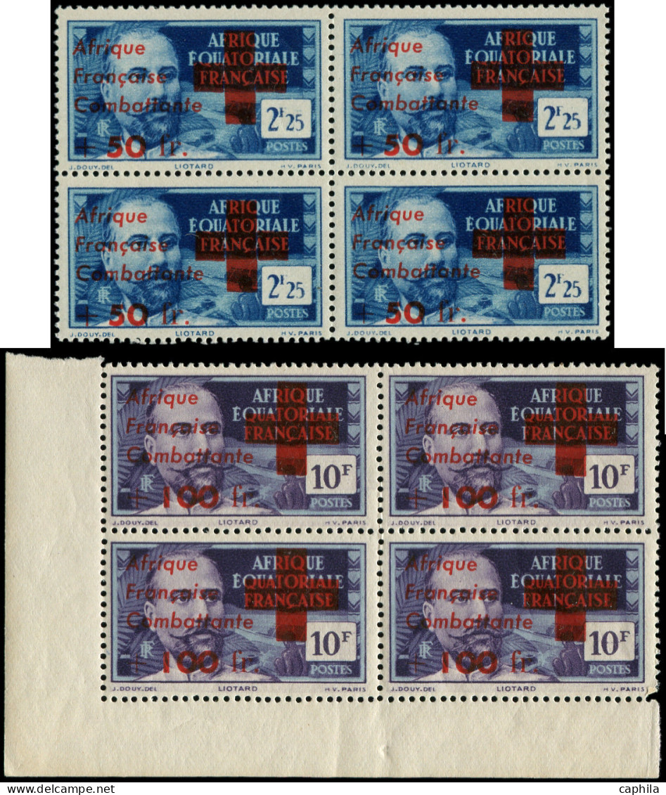 ** AFRIQUE EQUATORIALE - Poste - 165/66, Blocs De 4: Croix-Rouge, 166 Gomme Coloniale (Maury) - Other & Unclassified