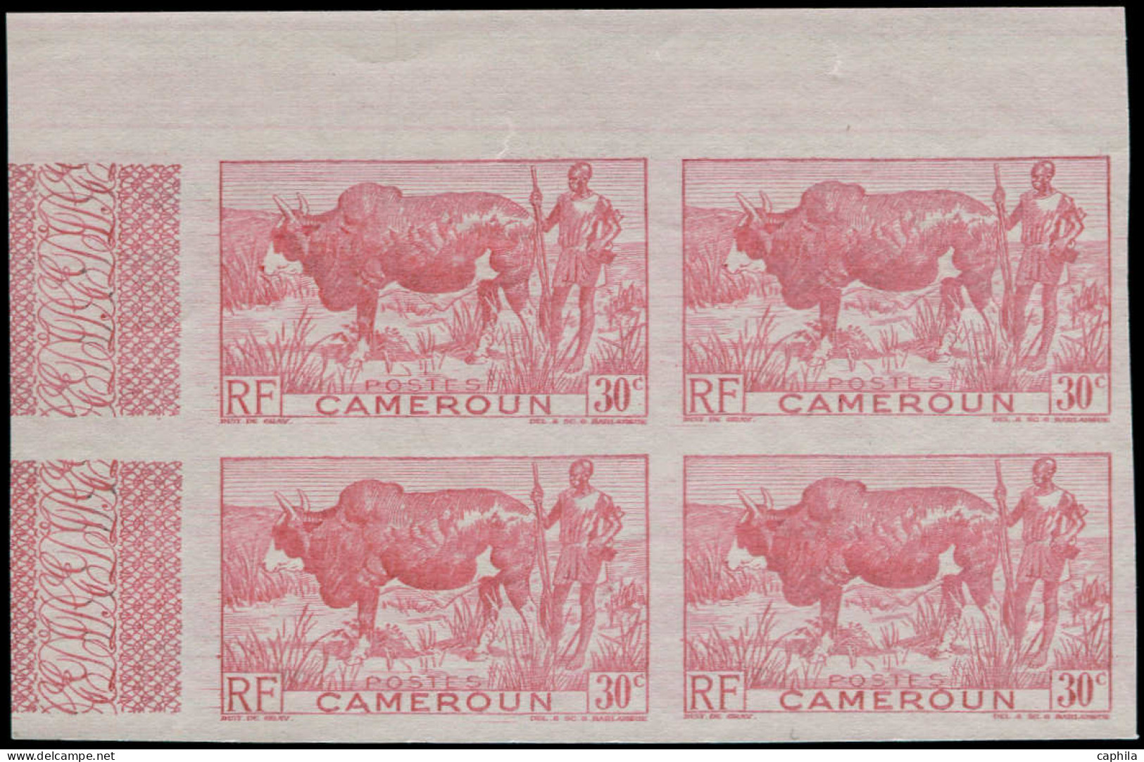 ** CAMEROUN - Poste - 277, Bloc De 4 Non Dentelé, Cdf, Erreur De Couleur Rose Orange: 30c. Bœuf (Maury) - Other & Unclassified