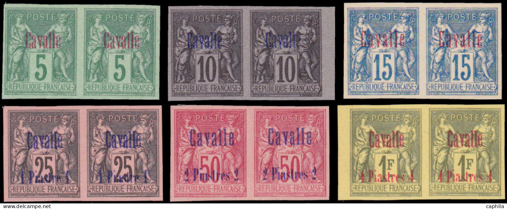 (*) CAVALLE - Poste - 1/6, Non Dentelés Sur Papier épais (différent Du Tirage Sur Bristol), Complet 6 Paires - Altri & Non Classificati