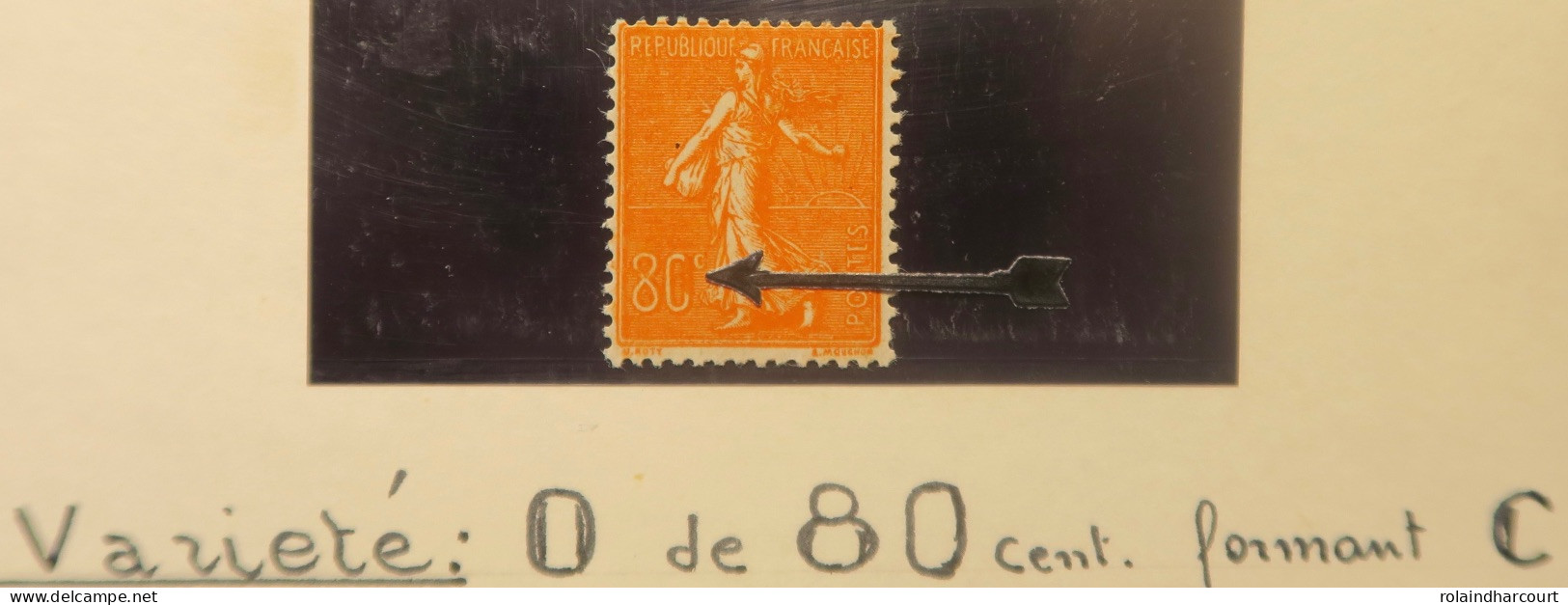 FD/348 - 1924 - TYPE SEMEUSE LIGNEE - N°203a NEUF* - SUPERBE VARIETE >>> " 0 " De 80c Formant " C " (8C) - Unused Stamps