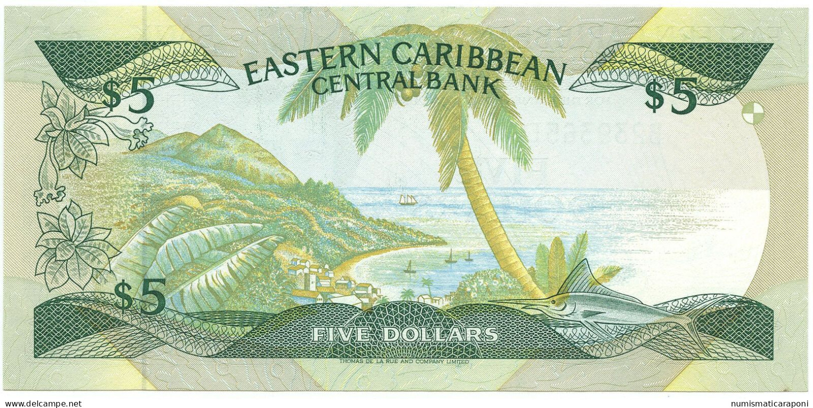 Dominica 5 DOLLARS EASTERN CARRIBEAN CENTRAL BANK QUEEN ELIZABETH II 1986/88 FDS LOTTO 356 - Oostelijke Caraïben