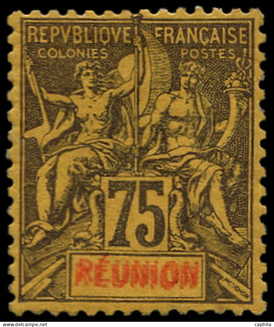 * REUNION - Poste - 43a, Double Légende "Réunion": 75c. Groupe - Other & Unclassified