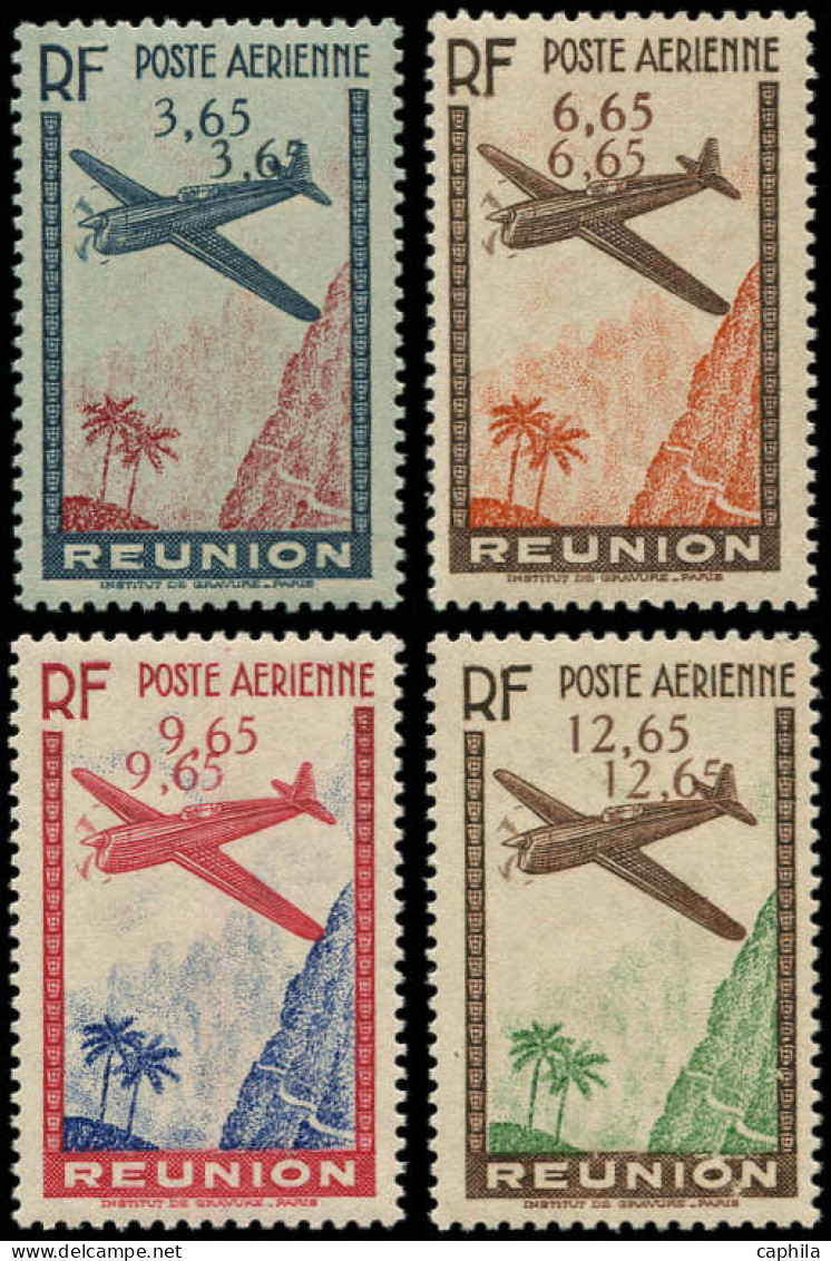 ** REUNION - Poste Aérienne - 2c/5c, Valeur Faciale Doublée, Complet - Luchtpost