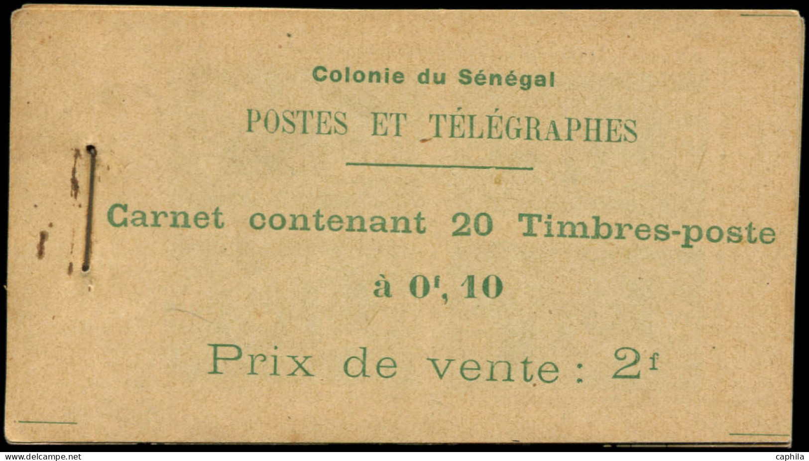 ** SENEGAL - Carnets - C73, Carnet De 20, Gomme Coloniale + Rousseur: 10c. Marché Local - Autres & Non Classés