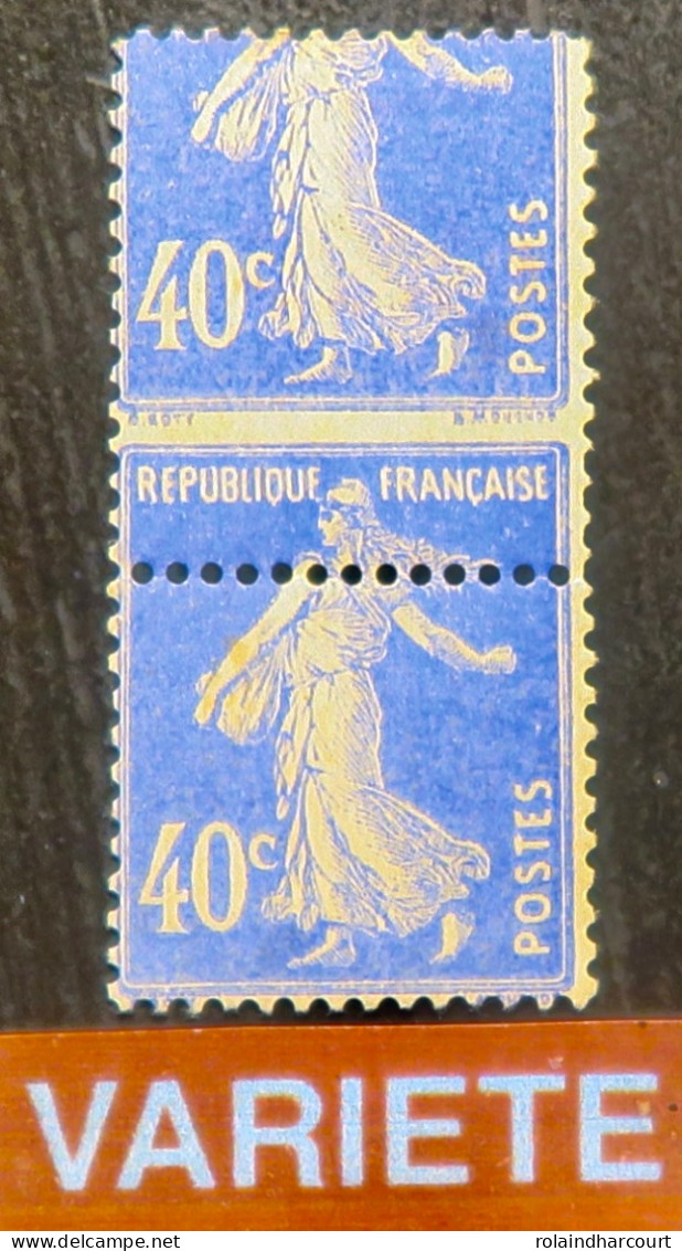 R1300/104 - 1927/1931 - TYPE SEMEUSE CAMEE - N°237a+e Gris Bleu NEUF**(1t BAS)/*(1t HAUT) - VARIETE >>> Piquage à Cheval - Unused Stamps