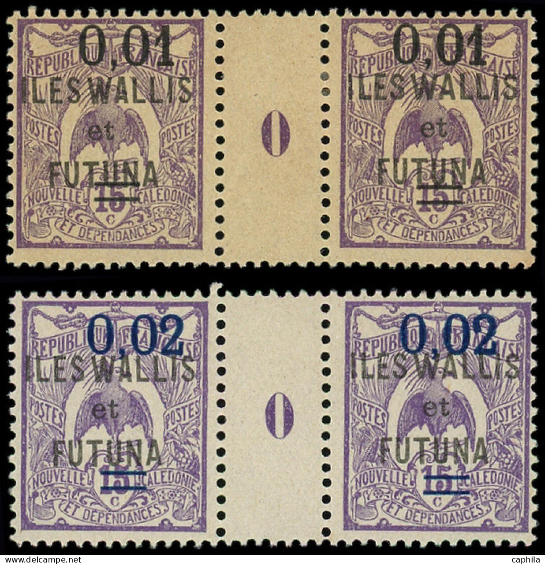 * WALLIS & FUTUNA - Poste - 26A/27A, 2 Paires Millésime "0", Variété "A" étroit - Sonstige & Ohne Zuordnung