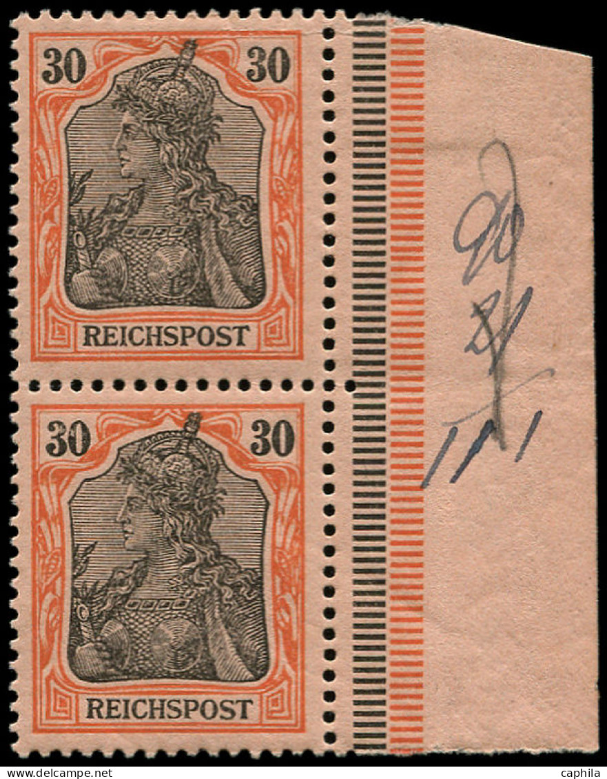 ** ALL. EMPIRE - Poste - 57, Paire Verticale (Bdf *), Superbe: 30f. Germania - Other & Unclassified